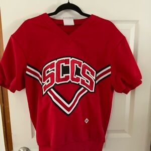 Red SCCS V-Neck Cheerleader Jersey Small